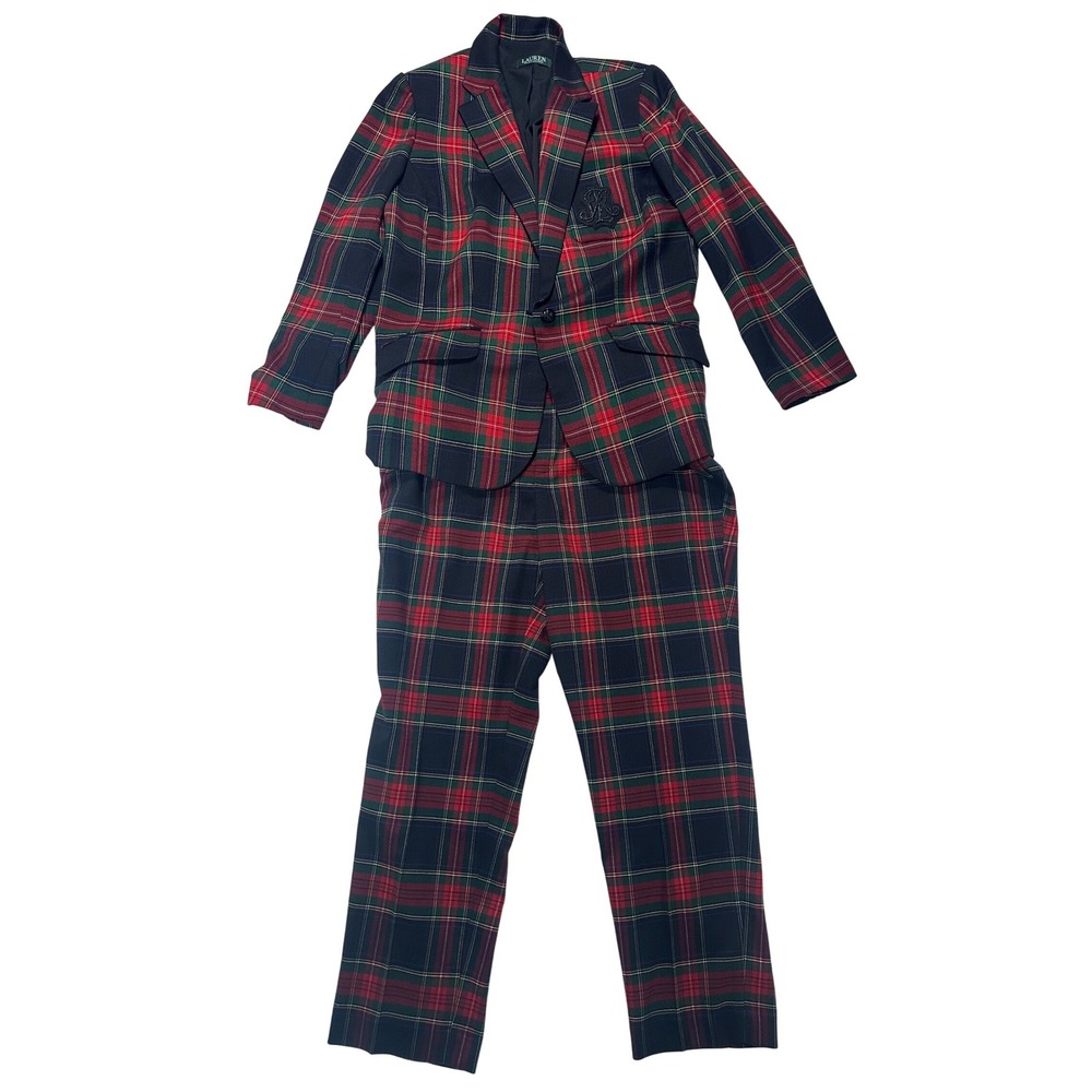 Lauren Ralph Lauren Plaid Tartan Crest Twill Suit Set Women's‎ 14/16W